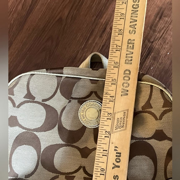 Coach Brown and Tan canvas with gold accents signature Backpack bag main image 13
